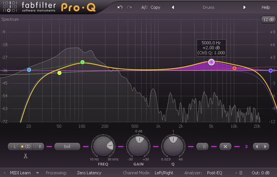 Fabfilter Pro-Q 2, EQ לדוגמה - מכללת BPM