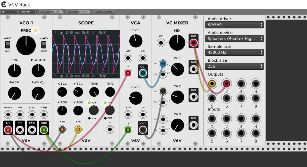 בניית סינת'יסייזר מודולארי, מודולים ב-VCV Rack - מכללת BPM