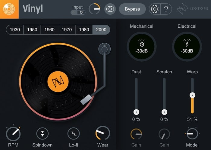 פלאגינים חינם להפקה אלקטרונית, iZotope Vinyl - מכללת BPM