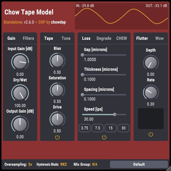 ChowDSP Tape Model